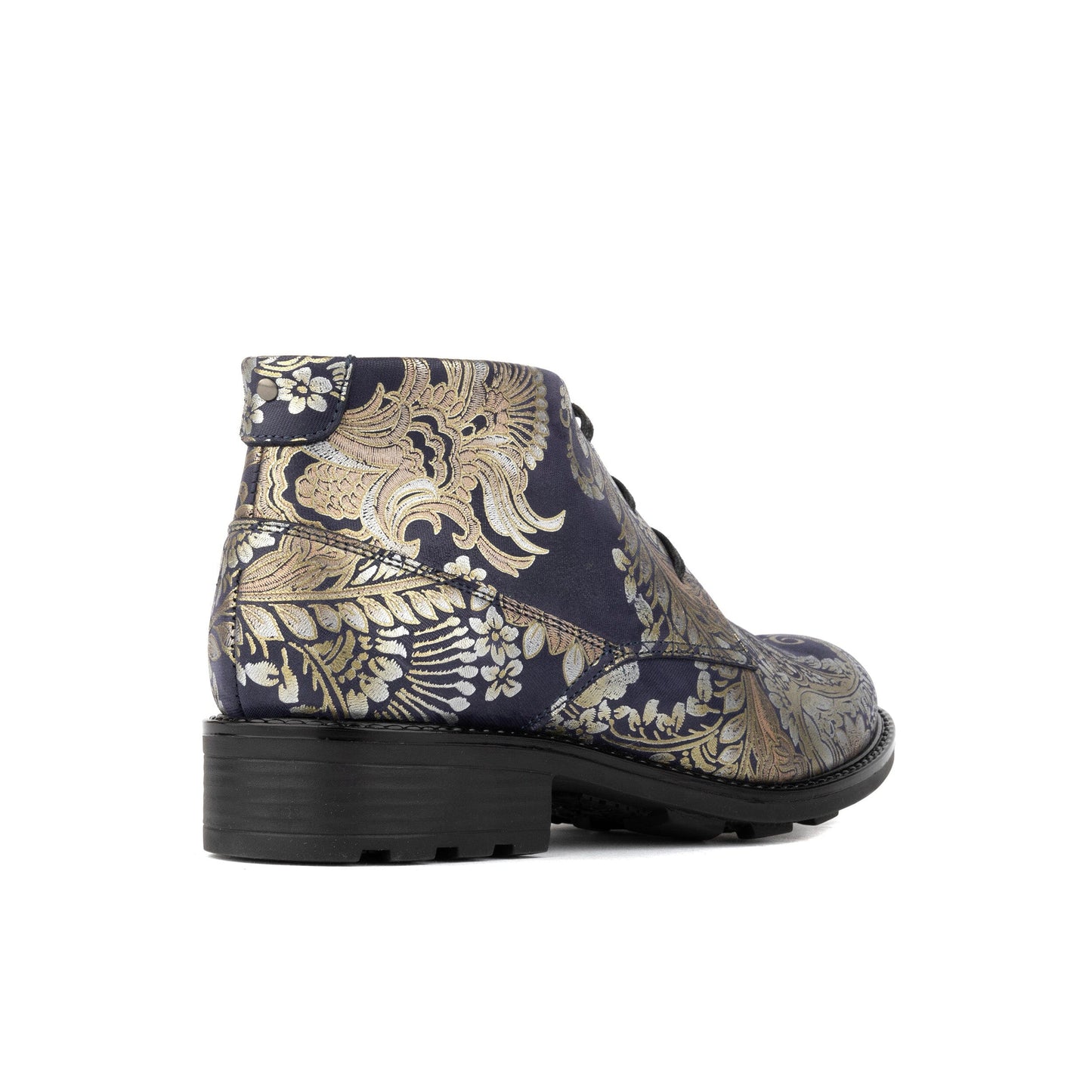Laviva - Blue & Silver Paisley Womens Ankle Boots Embassy London