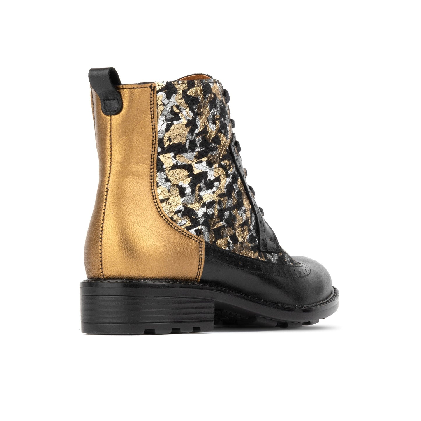 Milliner - Black & Gold Shimmer Womens Ankle Boots Embassy London