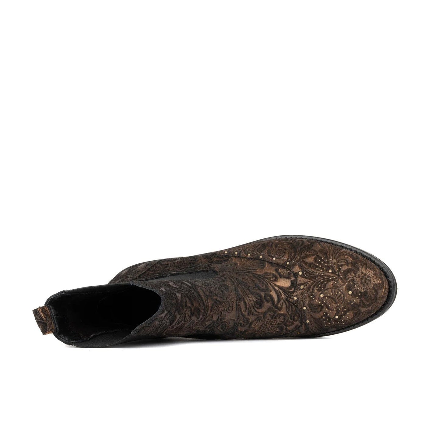 Catherine - Burgundy Floral Emboss Womens Ankle Boots Embassy London