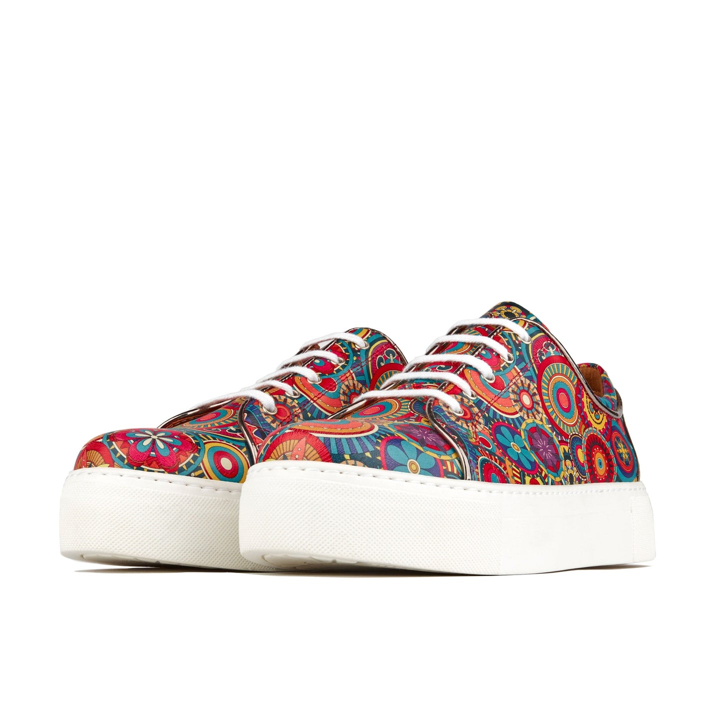 Camila - Silver & Signature Print Womens Trainers Embassy London