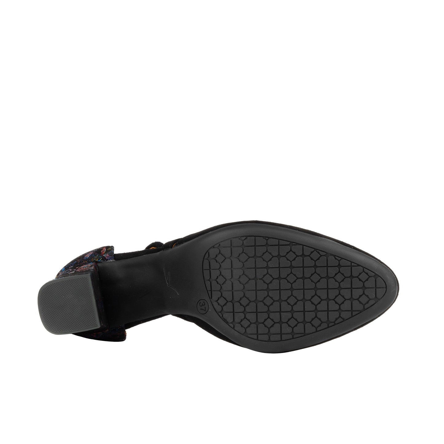 Kylie - Black Flower Womens Heels Embassy London
