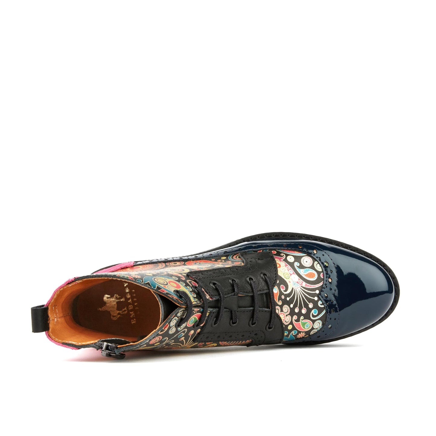 Hatter - Navy Pink Ankle Boots Embassy London