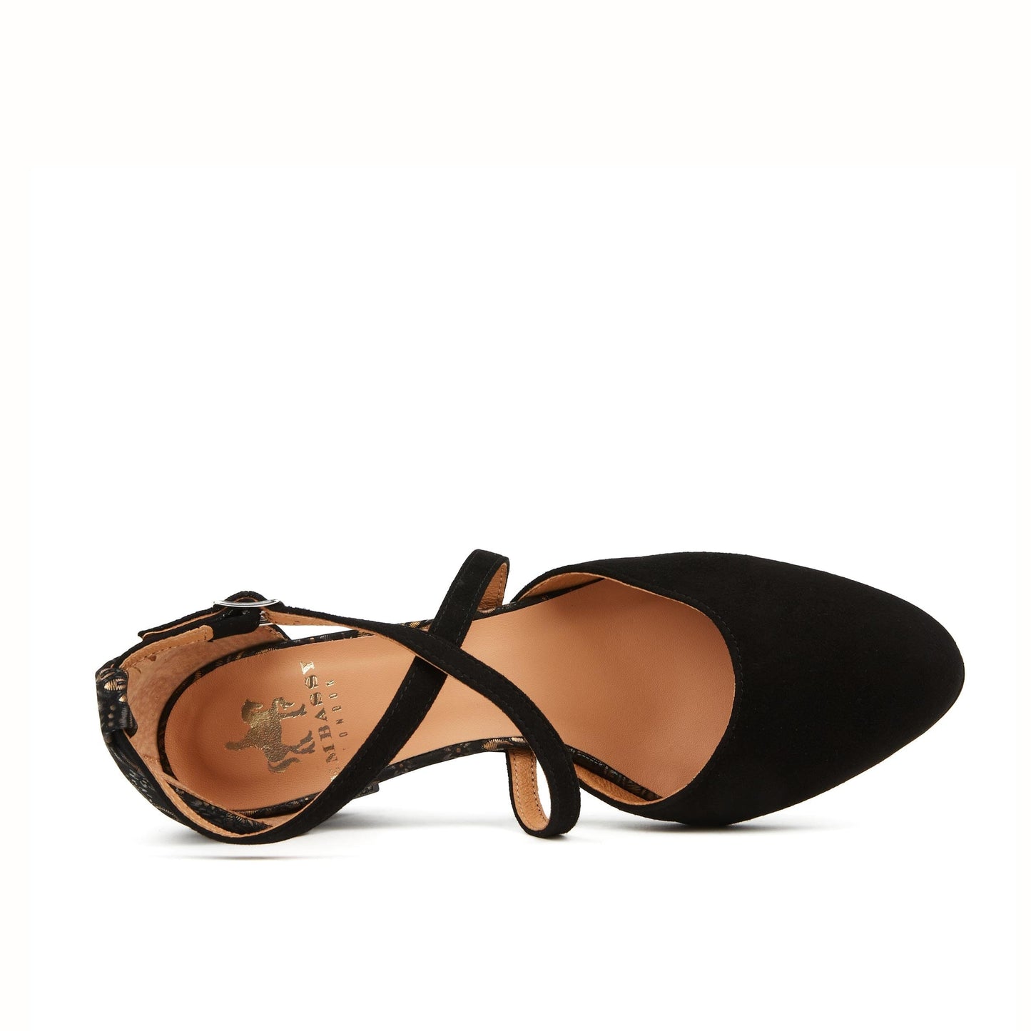 Dannii - Black & Gold Feathers Womens Heels Embassy London