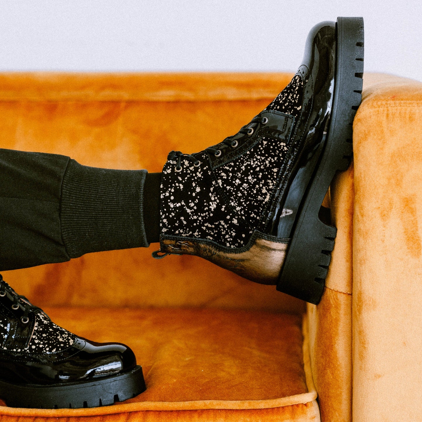 Hatter Platform - Black & Gold Womens Ankle Boots Embassy London
