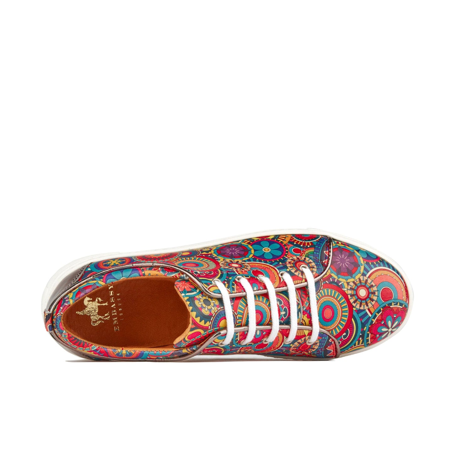 Camila - Silver & Signature Print Womens Trainers Embassy London