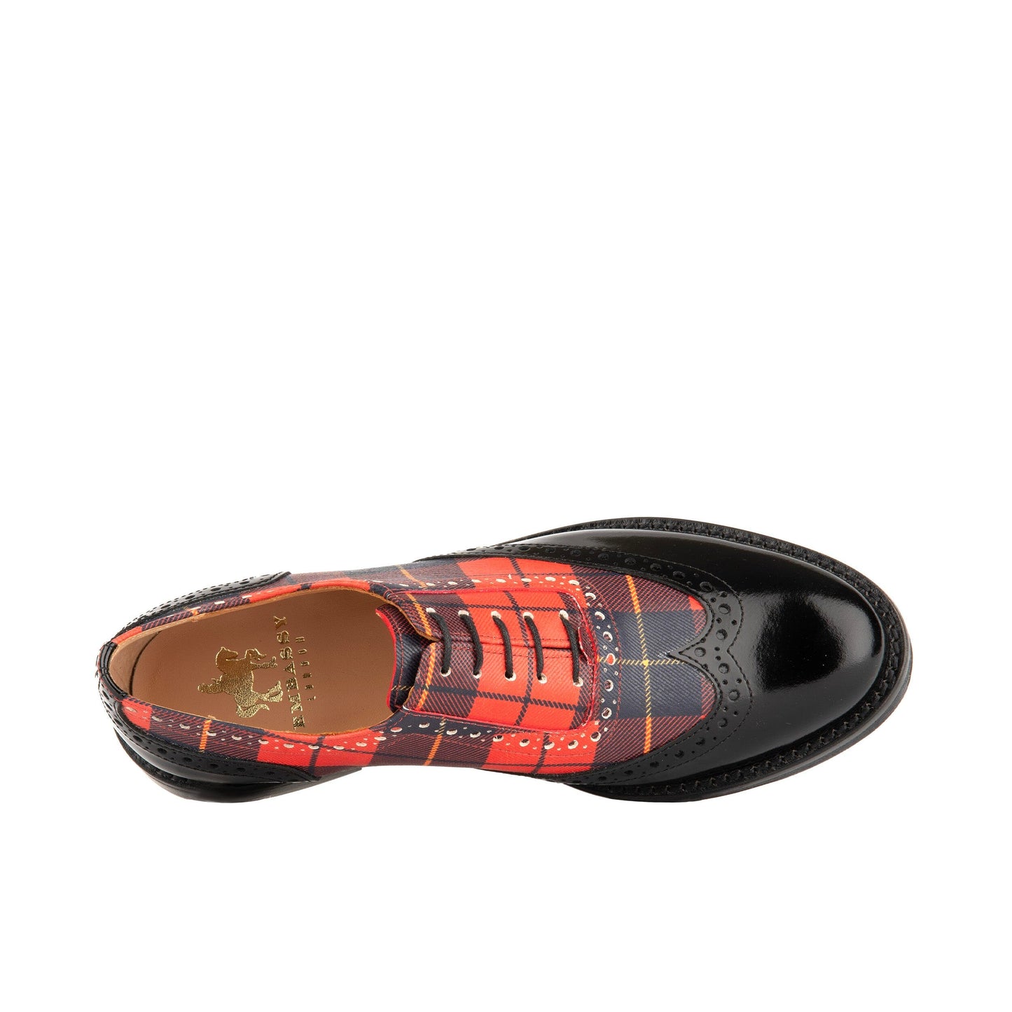 Vivienne - Black & Red Tartan Womens Shoes Embassy London