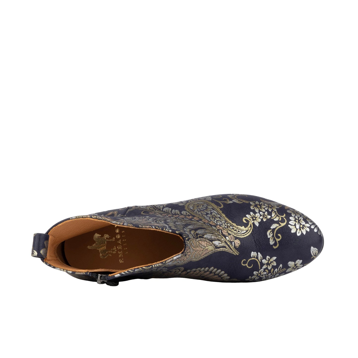 Iris - Blue & Silver Paisley Womens Ankle Boots Embassy London
