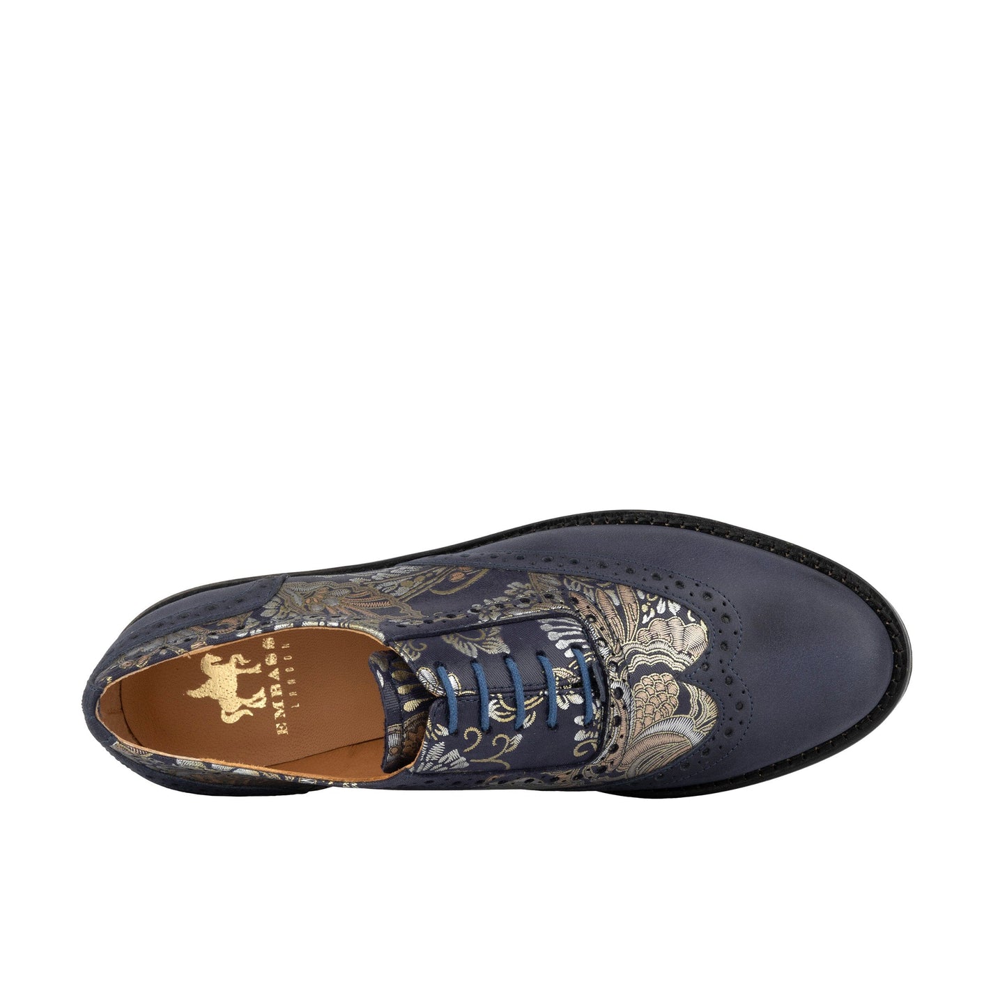 Vivienne - Blue & Silver Paisley Womens Shoes Embassy London