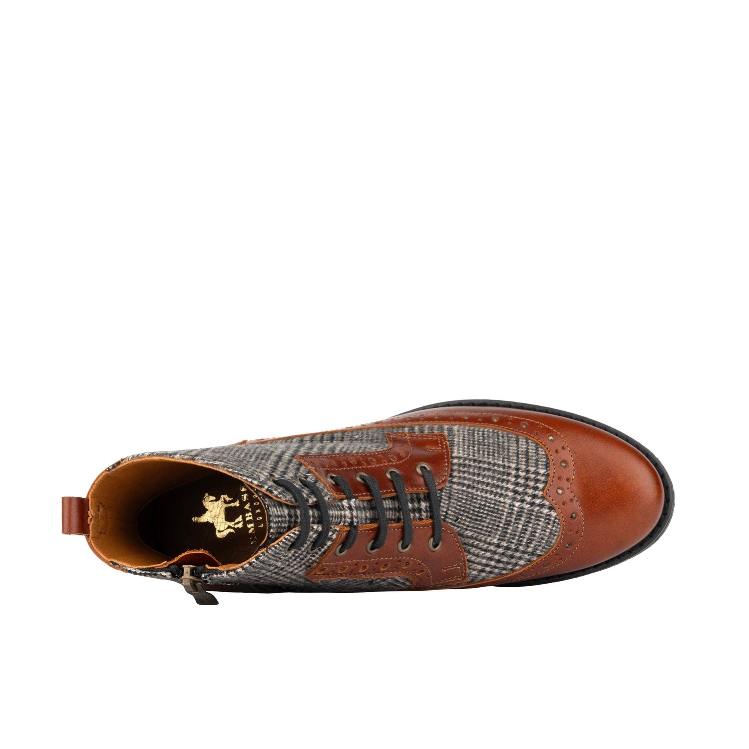 Hatter - Brown & Brown Check Womens Ankle Boots Embassy London