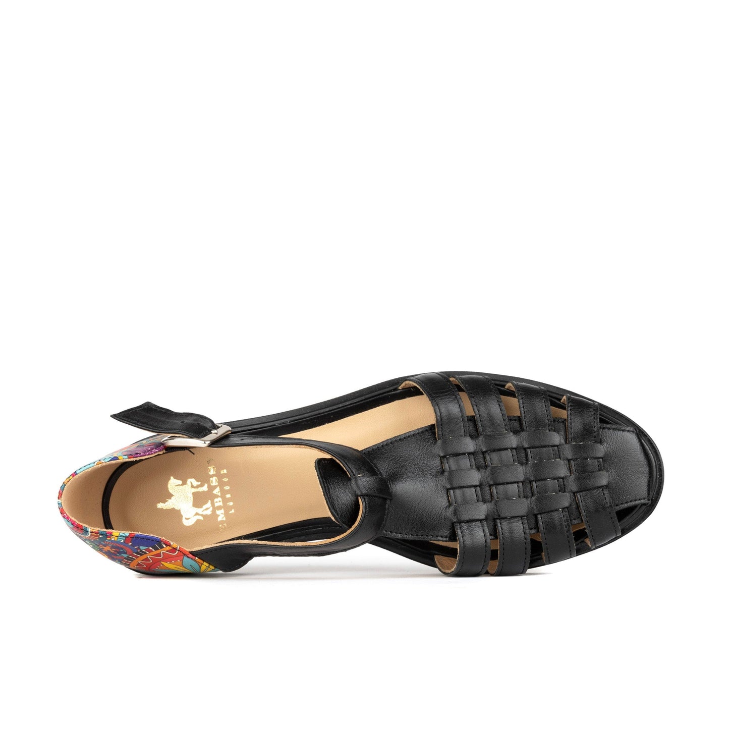 Sandy - Black & Signature Print Womens Sandals Embassy London
