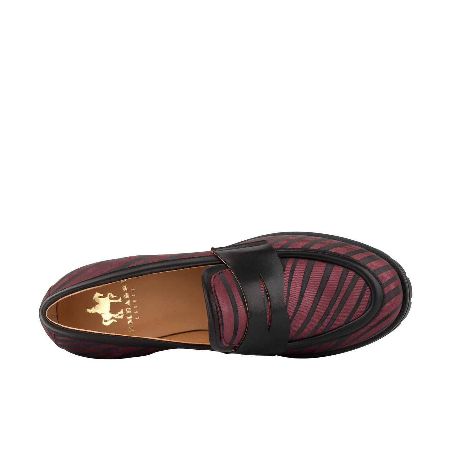 Nancy - Burgundy & Black Womens Loafers Embassy London