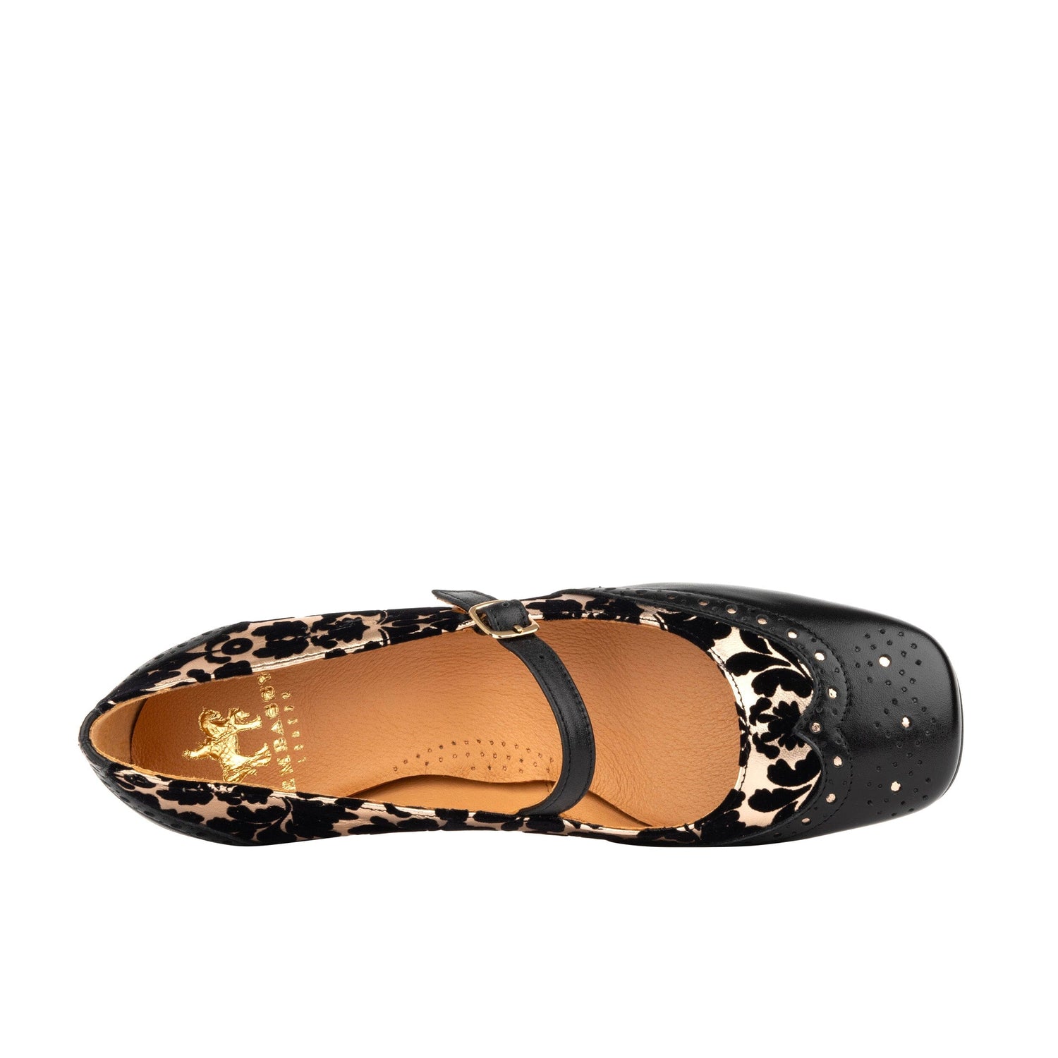 Mary Jane - Black & Rose Gold Womens Heels Embassy London