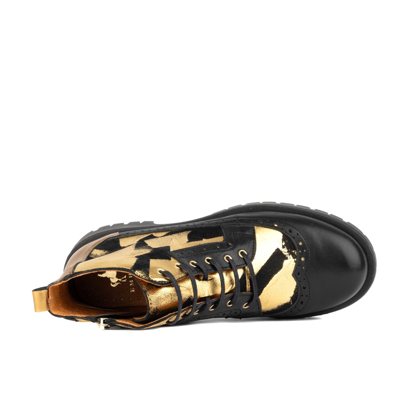 Hatter Platform - Gold & Black Womens Ankle Boots Embassy London