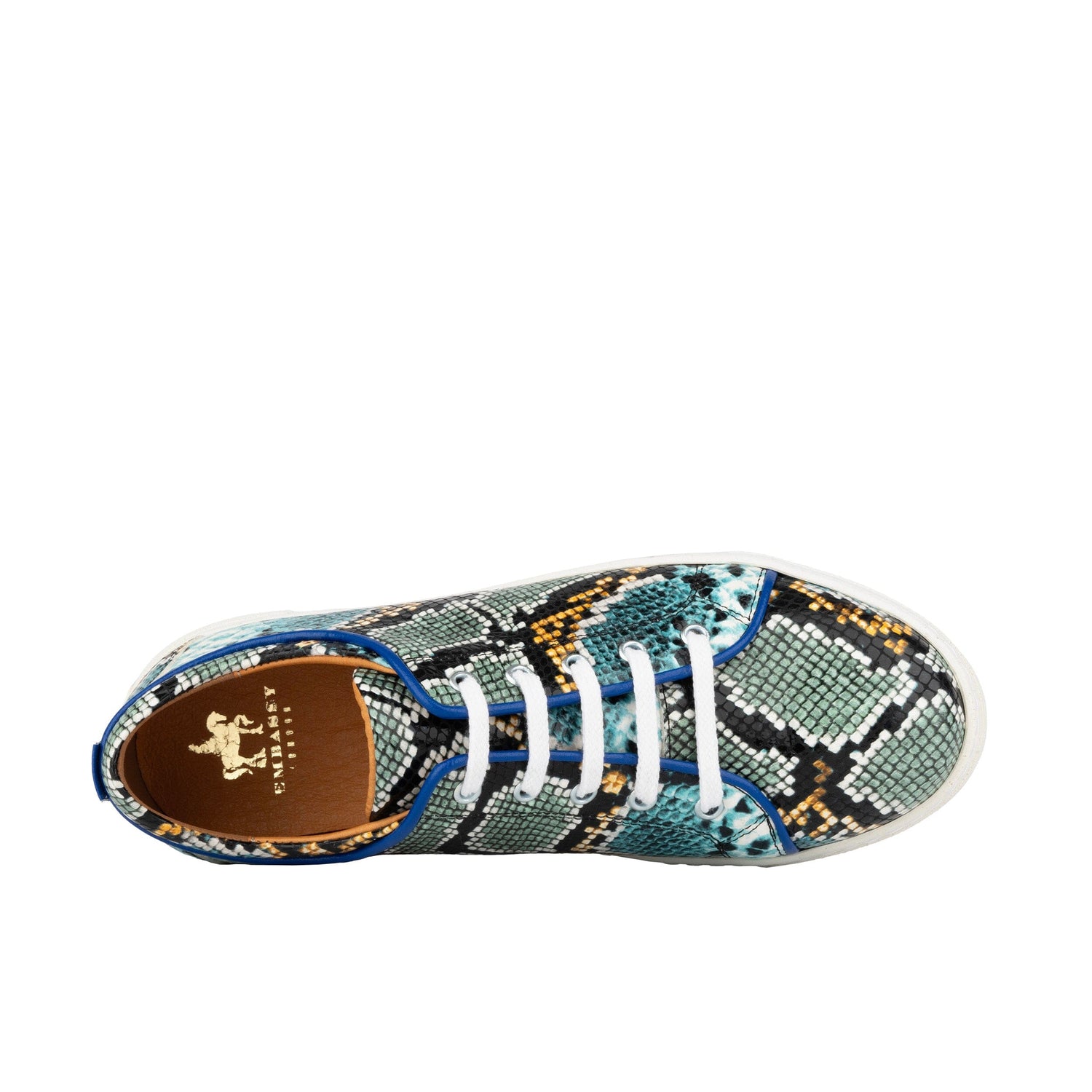 Camila - Blue Snake Womens Trainers Embassy London
