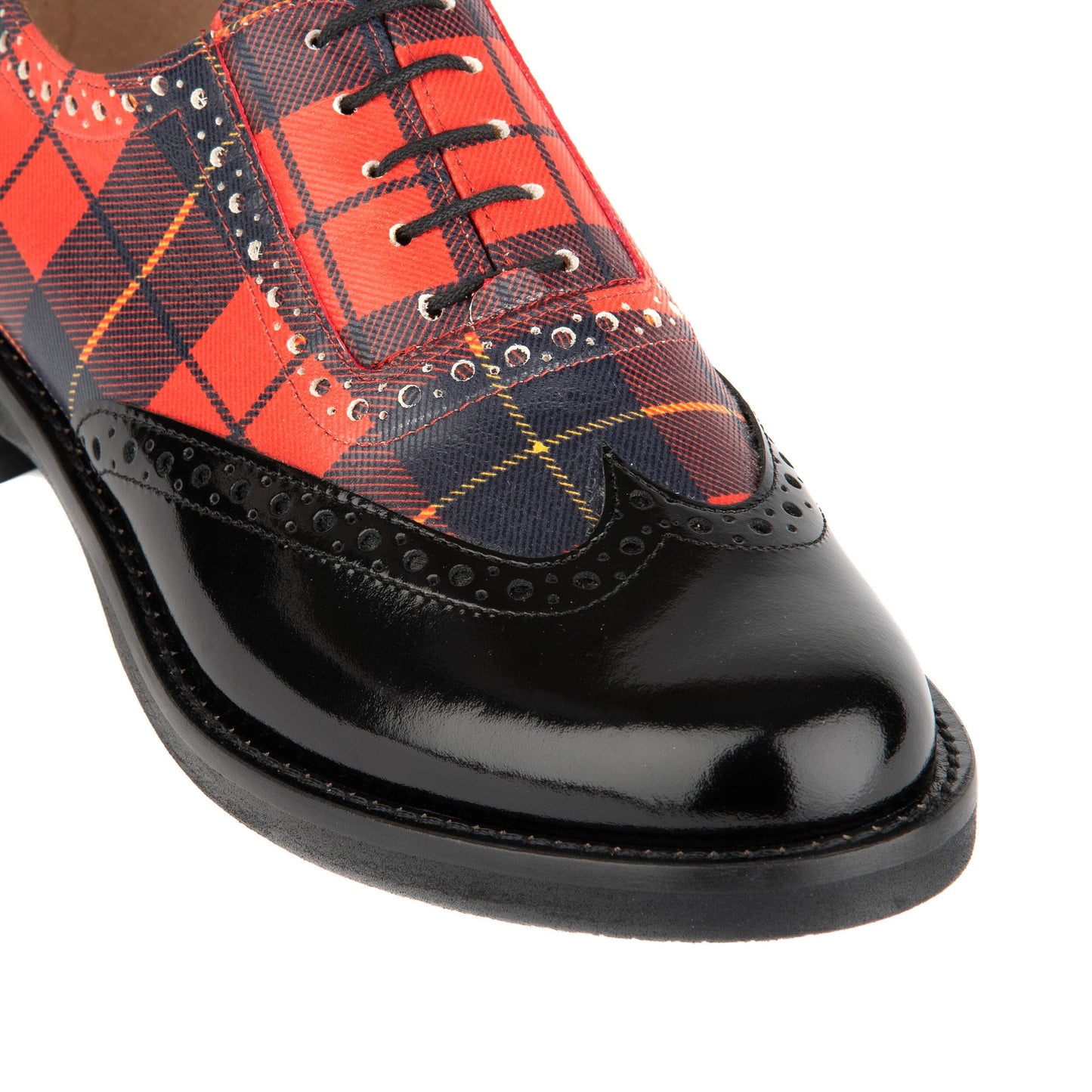 Vivienne - Black & Red Tartan Womens Shoes Embassy London