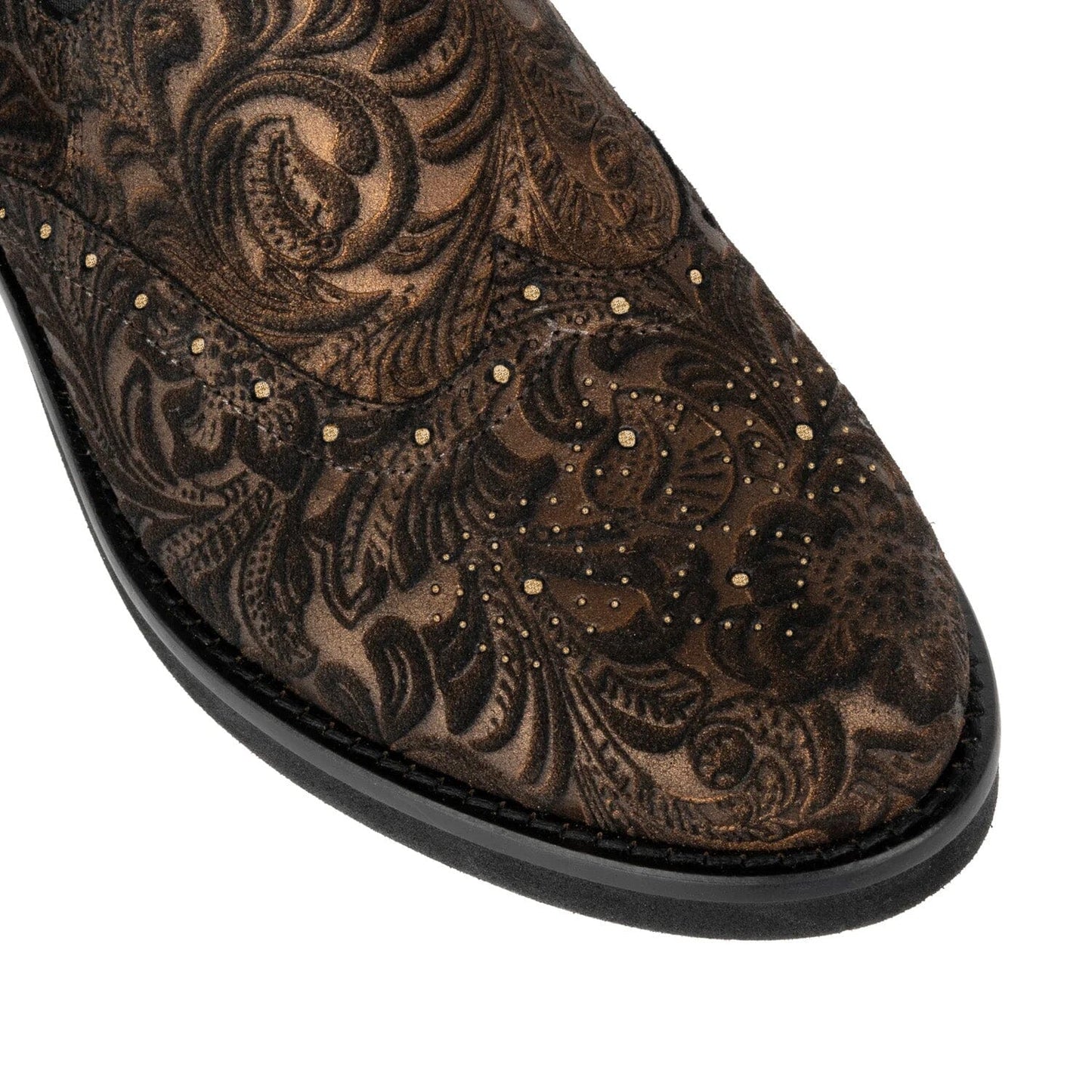 Catherine - Burgundy Floral Emboss Womens Ankle Boots Embassy London