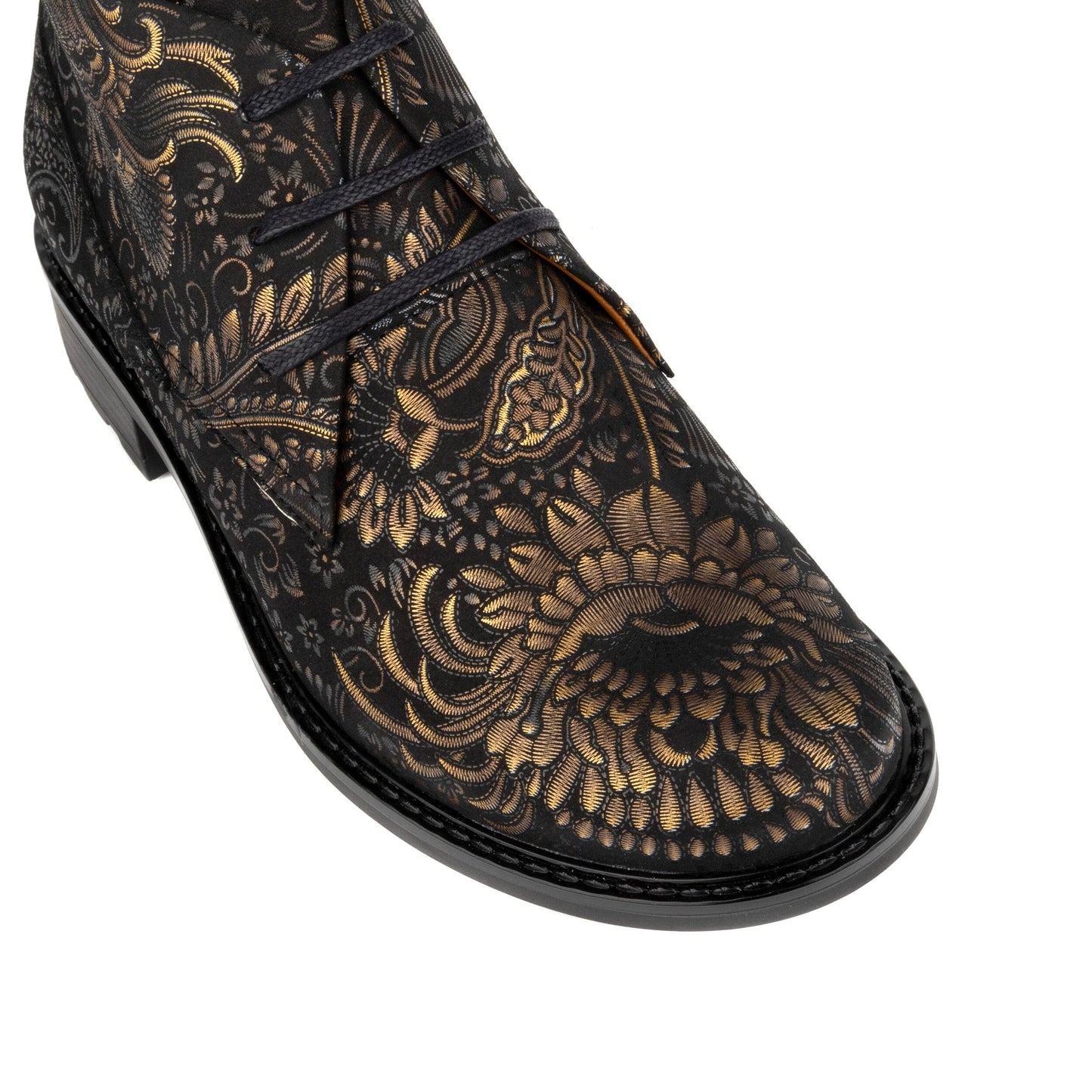 Laviva - Black & Gold Womens Ankle Boots Embassy London
