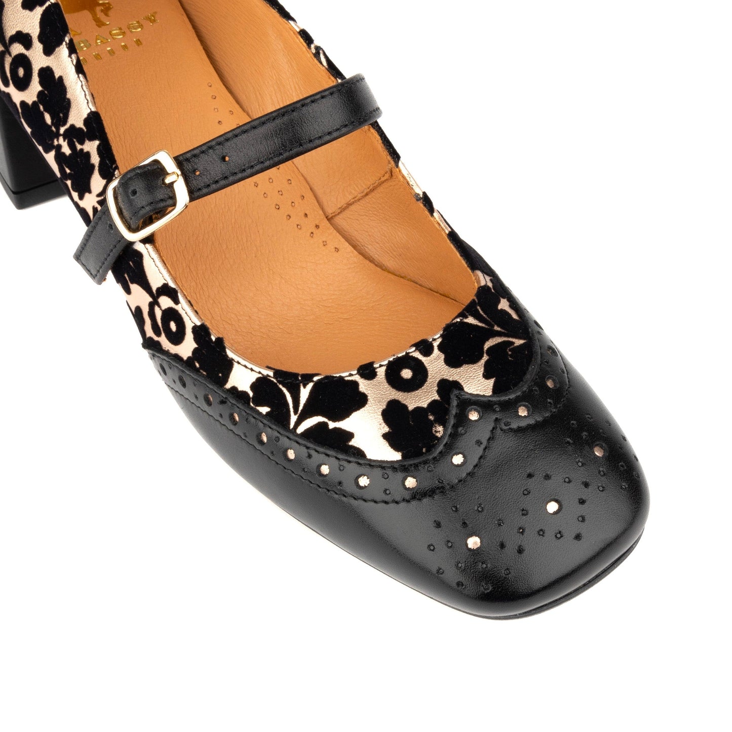 Mary Jane - Black & Rose Gold Womens Heels Embassy London