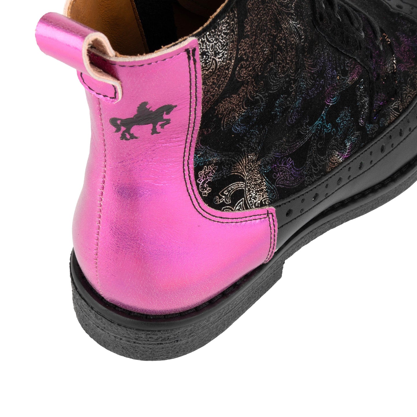 Hatter - Dark Winter Foil & Pink Womens Ankle Boots Embassy London