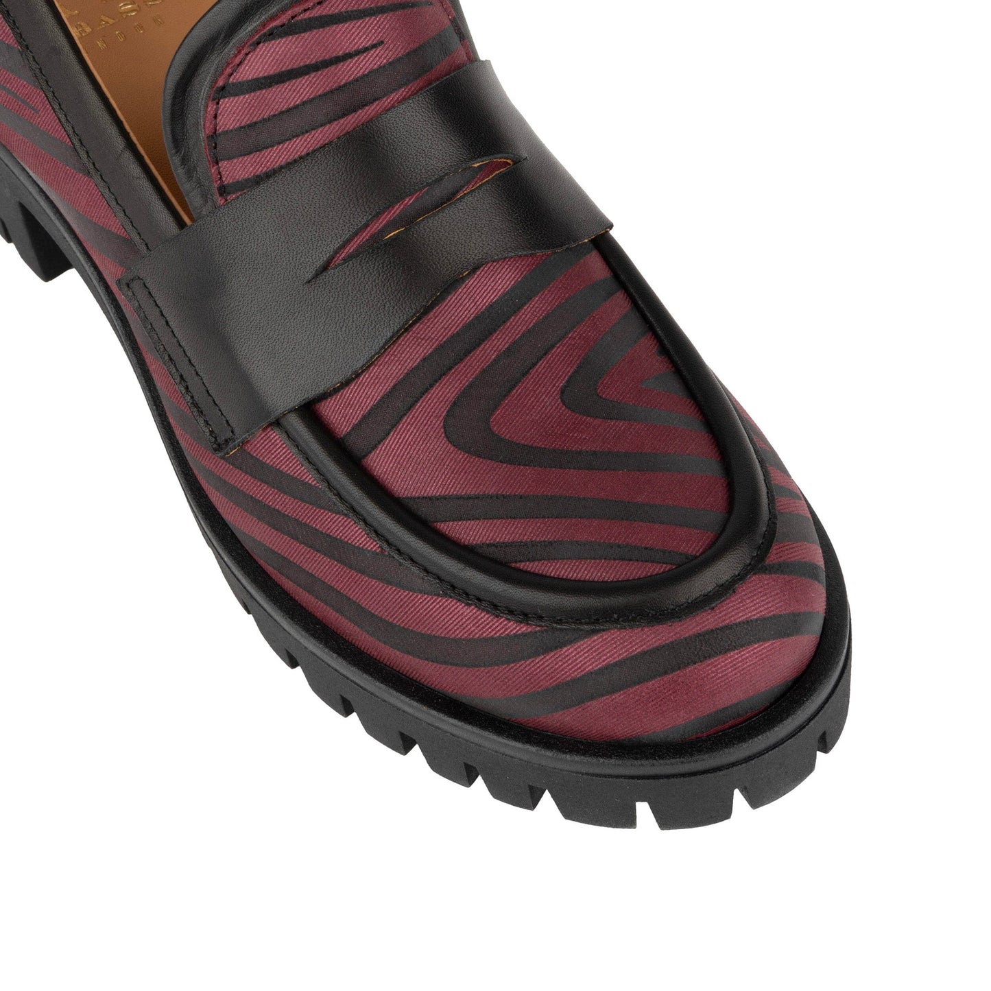Nancy - Burgundy & Black Womens Loafers Embassy London