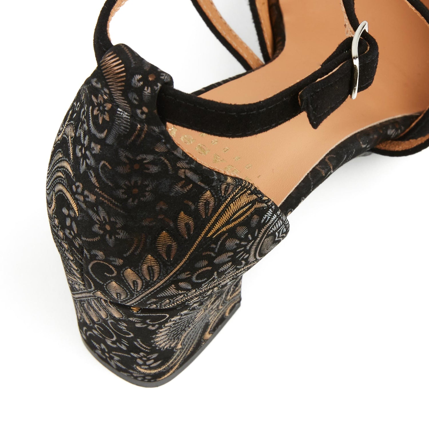 Dannii - Black & Gold Feathers Womens Heels Embassy London