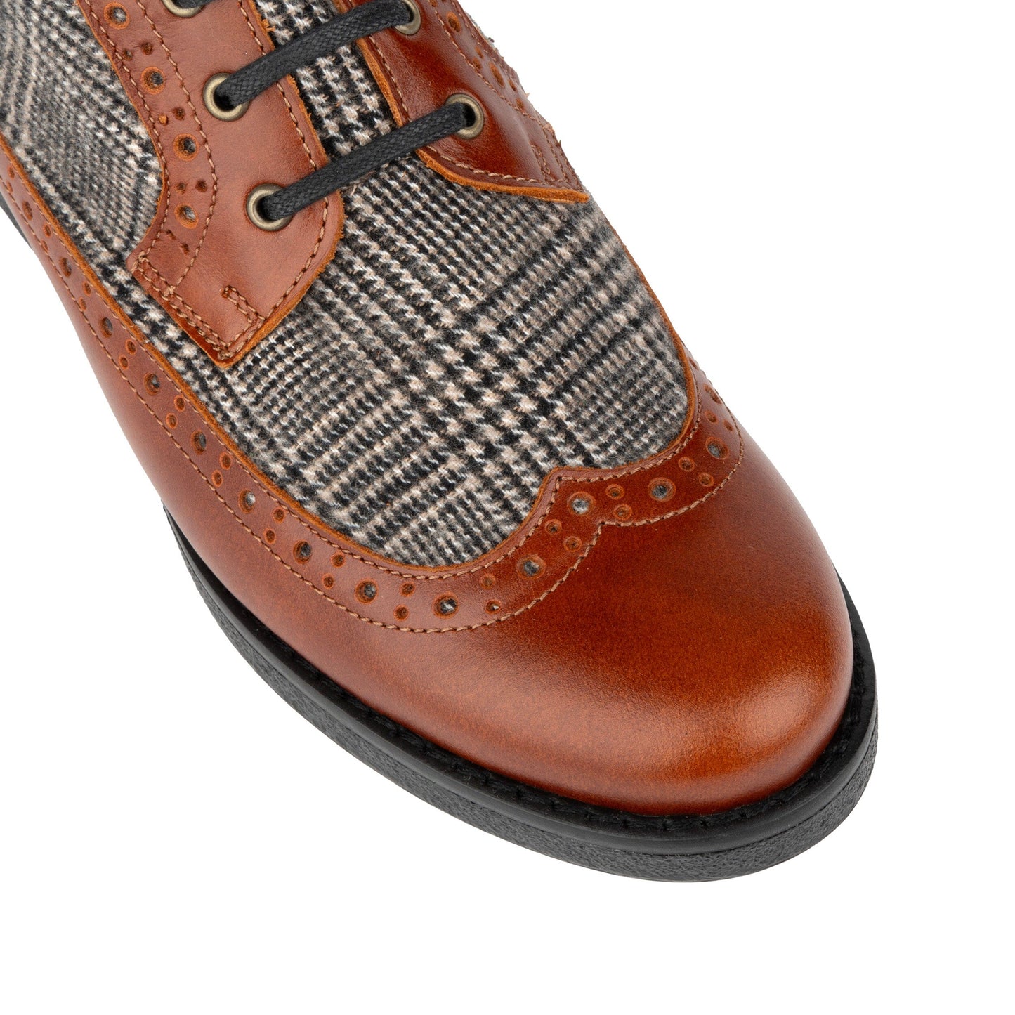Hatter - Brown & Brown Check Womens Ankle Boots Embassy London