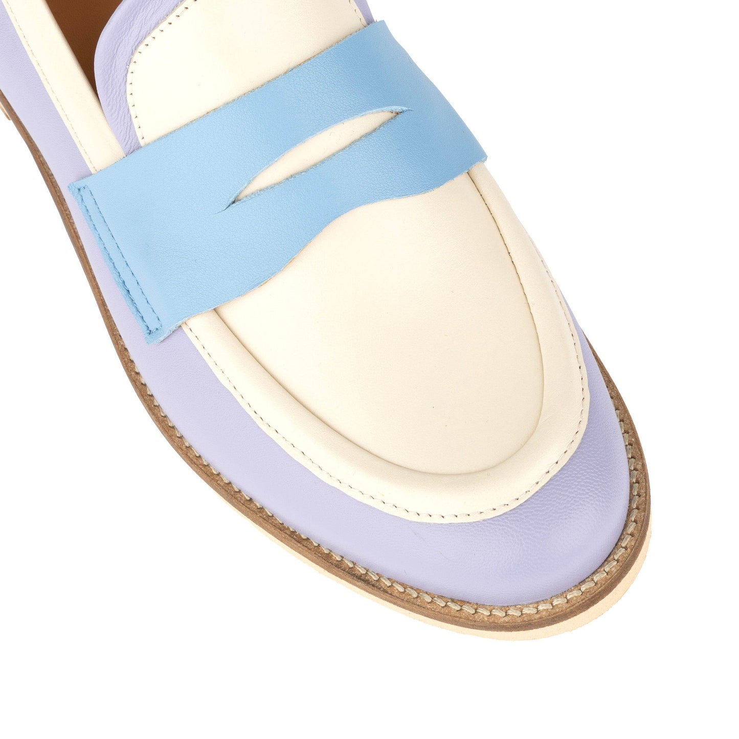 Kay - Blue & White Pastel Womens Loafers Embassy London