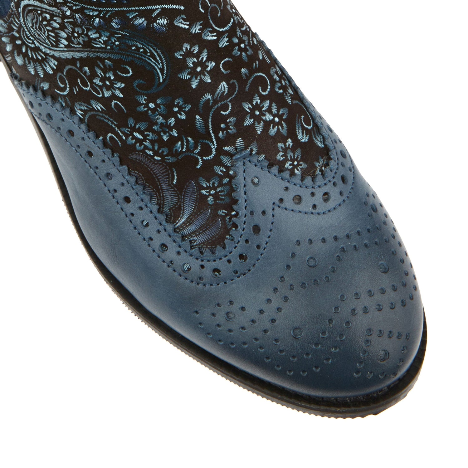 Mamacita - Silver Paisley & Black Womens Ankle Boots Embassy London