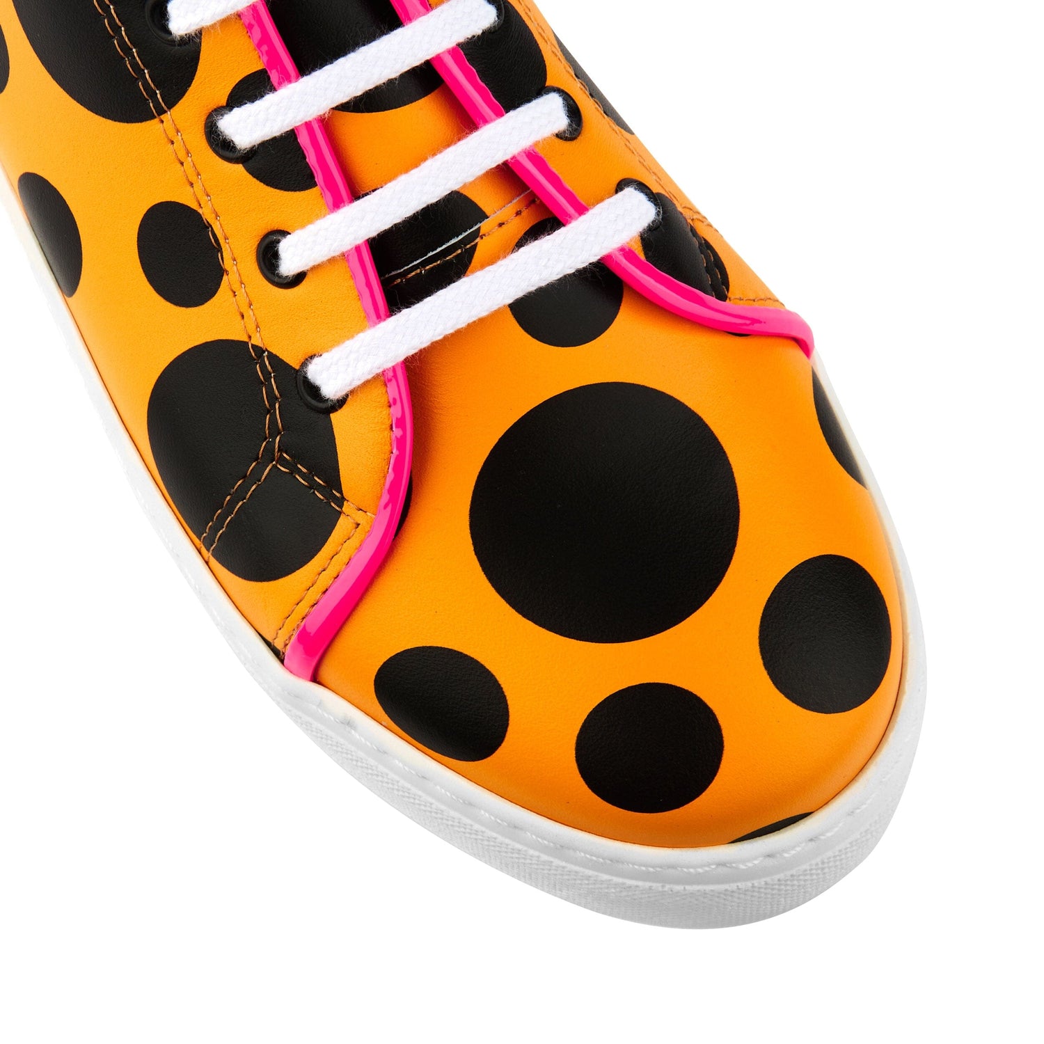 Camila - Orange & Black Polka Dot Womens Designer Sneakers Embassy London