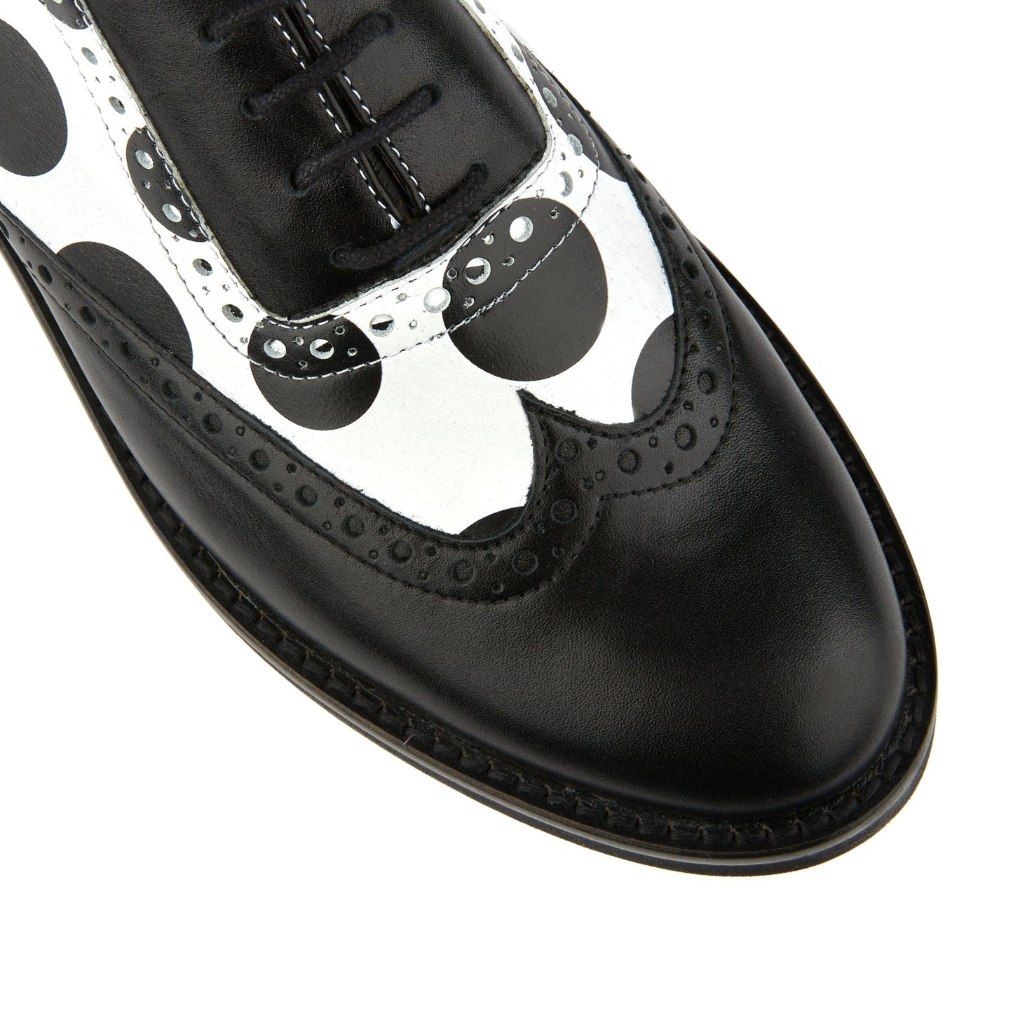 Vivienne - Black & White Polka Dot Womens Shoes Embassy London