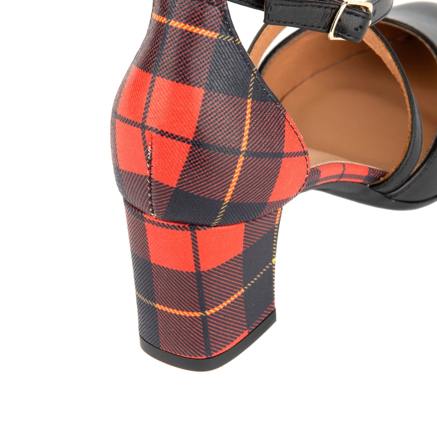 Dannii - Black & Red Tartan Womens Heels Embassy London