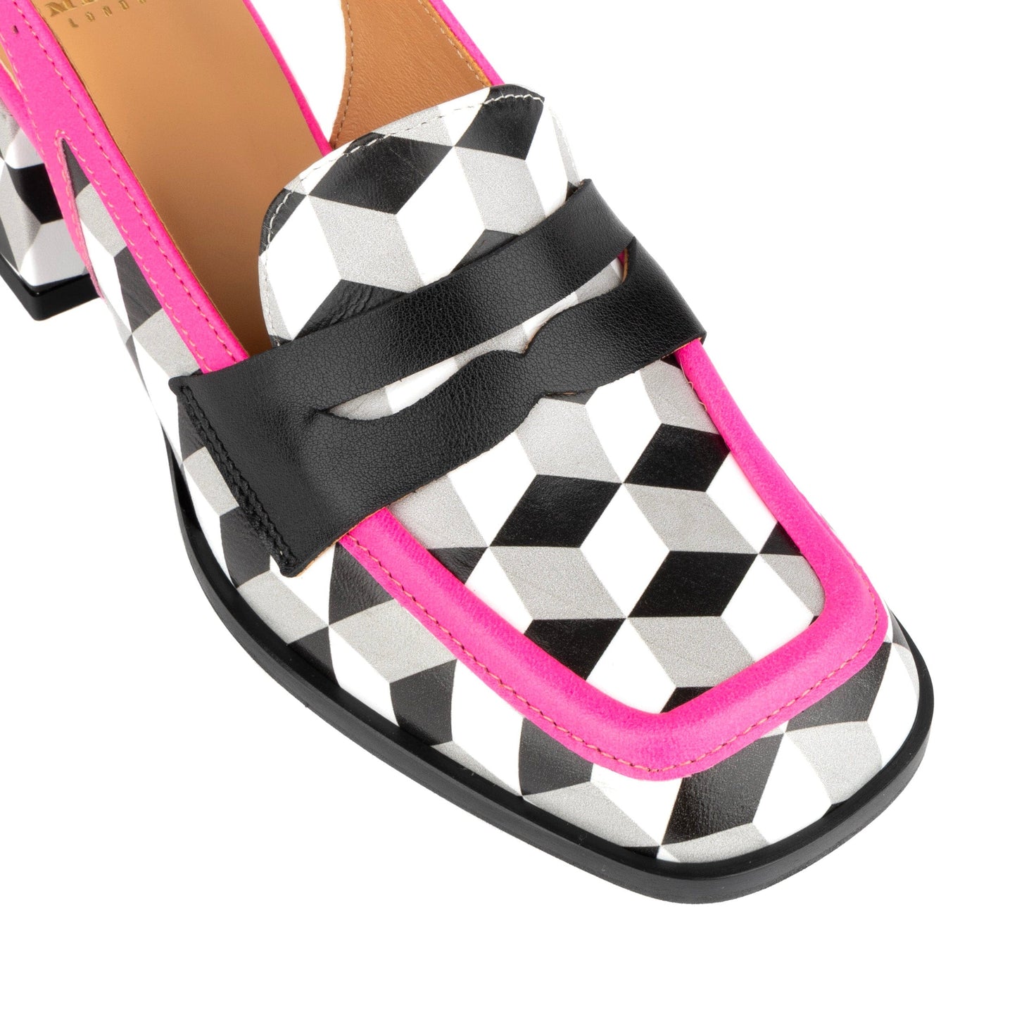 Diana - Black & White Cubics Womens Heels Embassy London