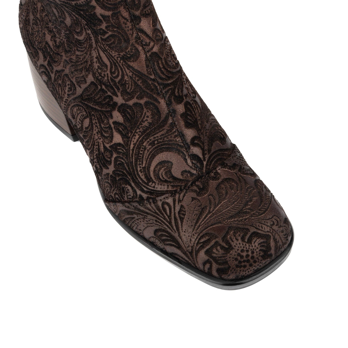 Leticia - Burgundy Floral Emboss Womens Tall Boots Embassy London