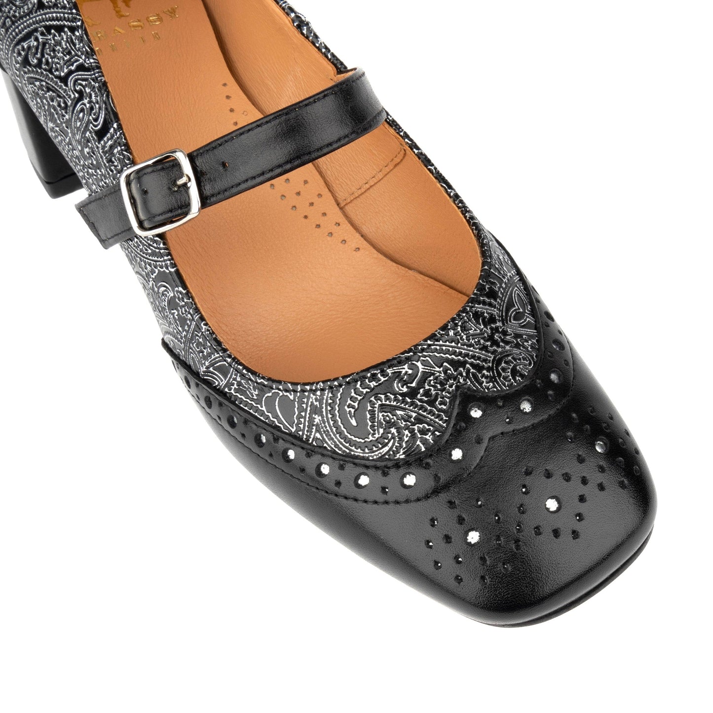 Mary Jane - Black Silver Womens Heels Embassy London