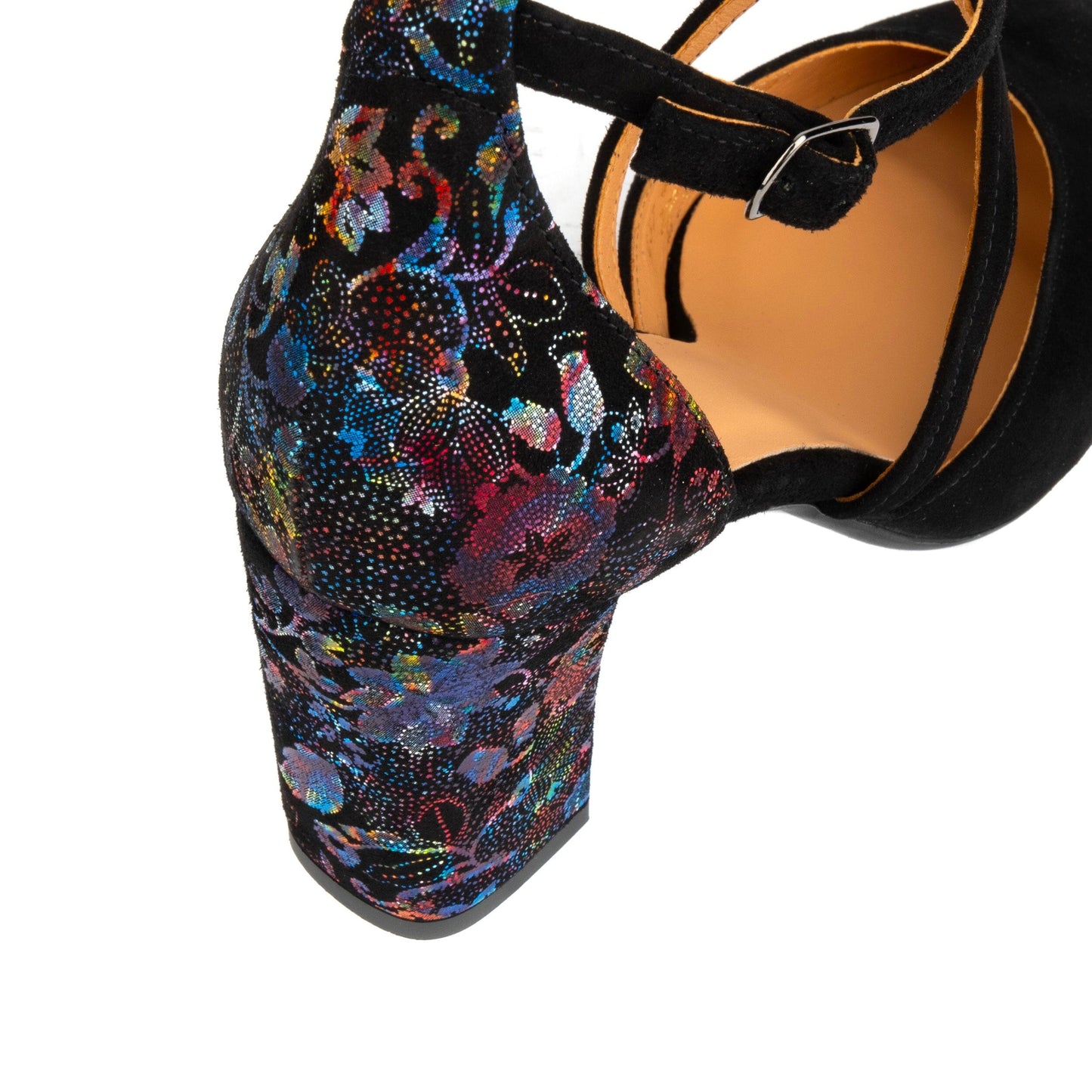 Kylie - Black Flower Womens Heels Embassy London