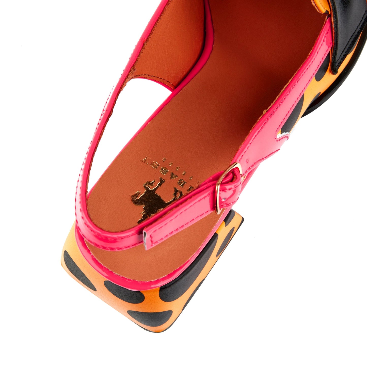 Diana High - Black & Orange Polka Womens Heels Embassy London