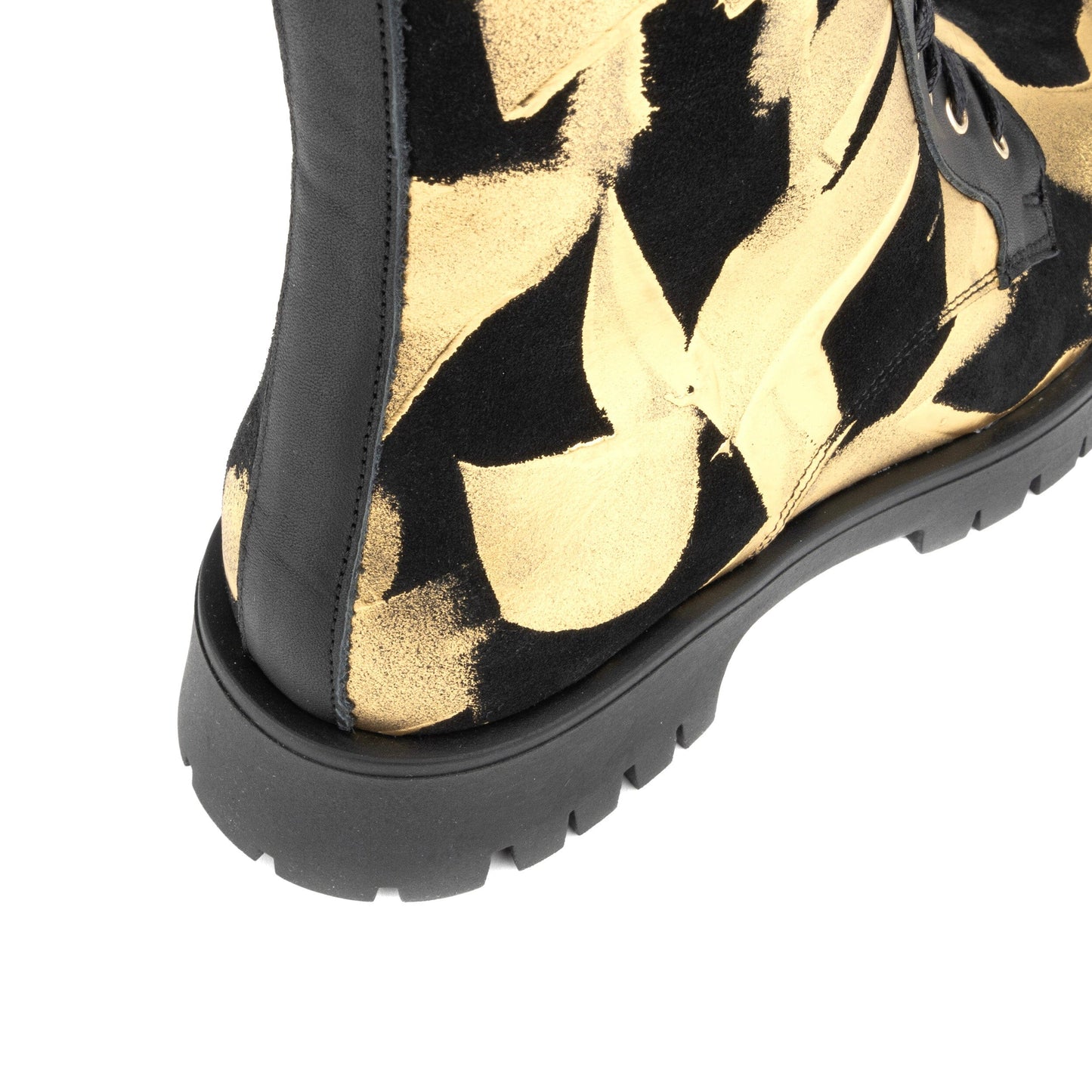 Traveller Platform Wool - Gold & Black Womens Ankle Boots Embassy London