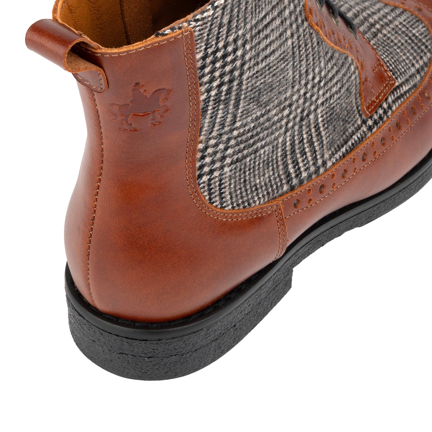 Hatter - Brown & Brown Check Womens Ankle Boots Embassy London