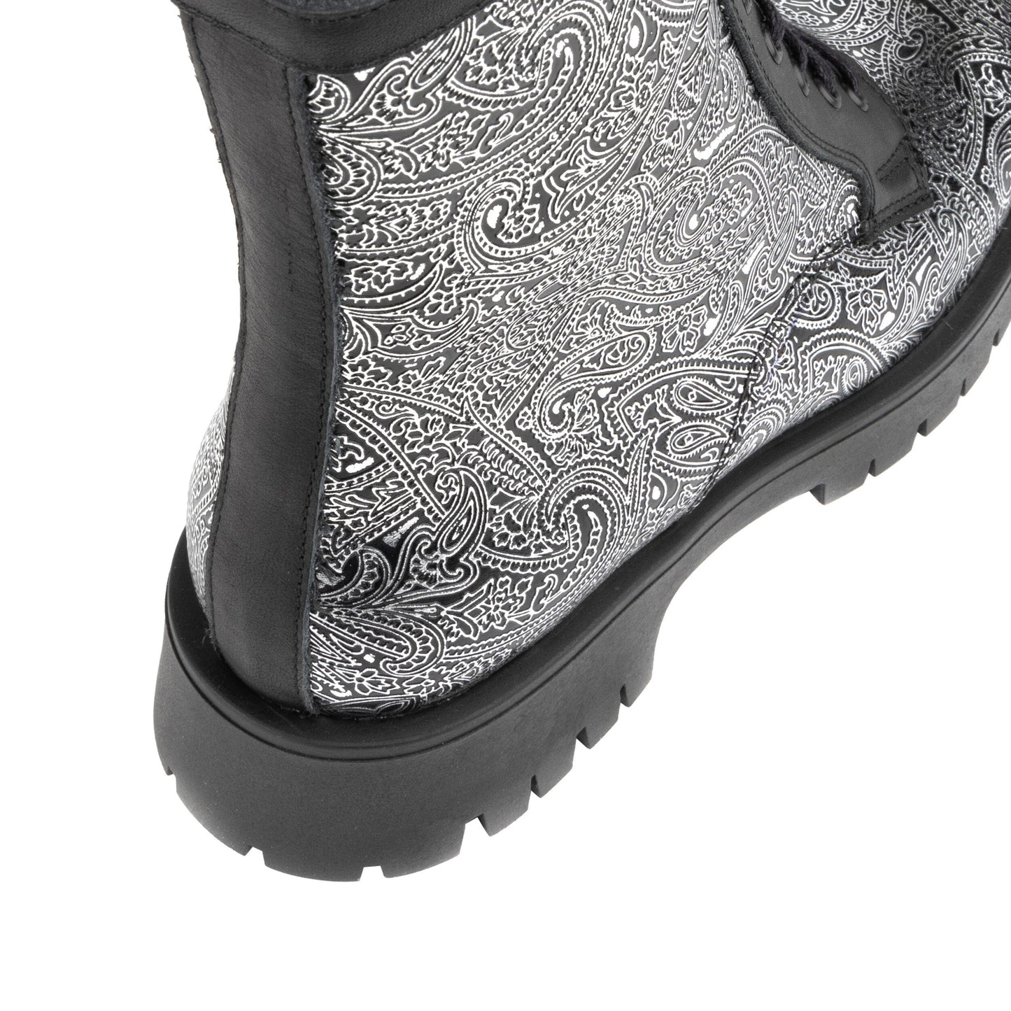 Traveller Platform Wool - Black & Silver Womens Ankle Boots Embassy London