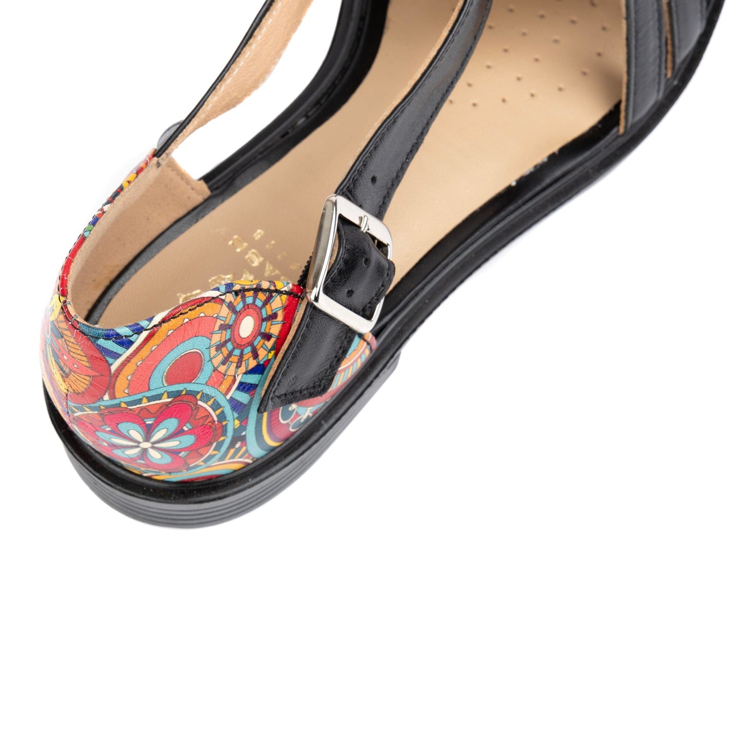 Sandy - Black & Signature Print Womens Sandals Embassy London
