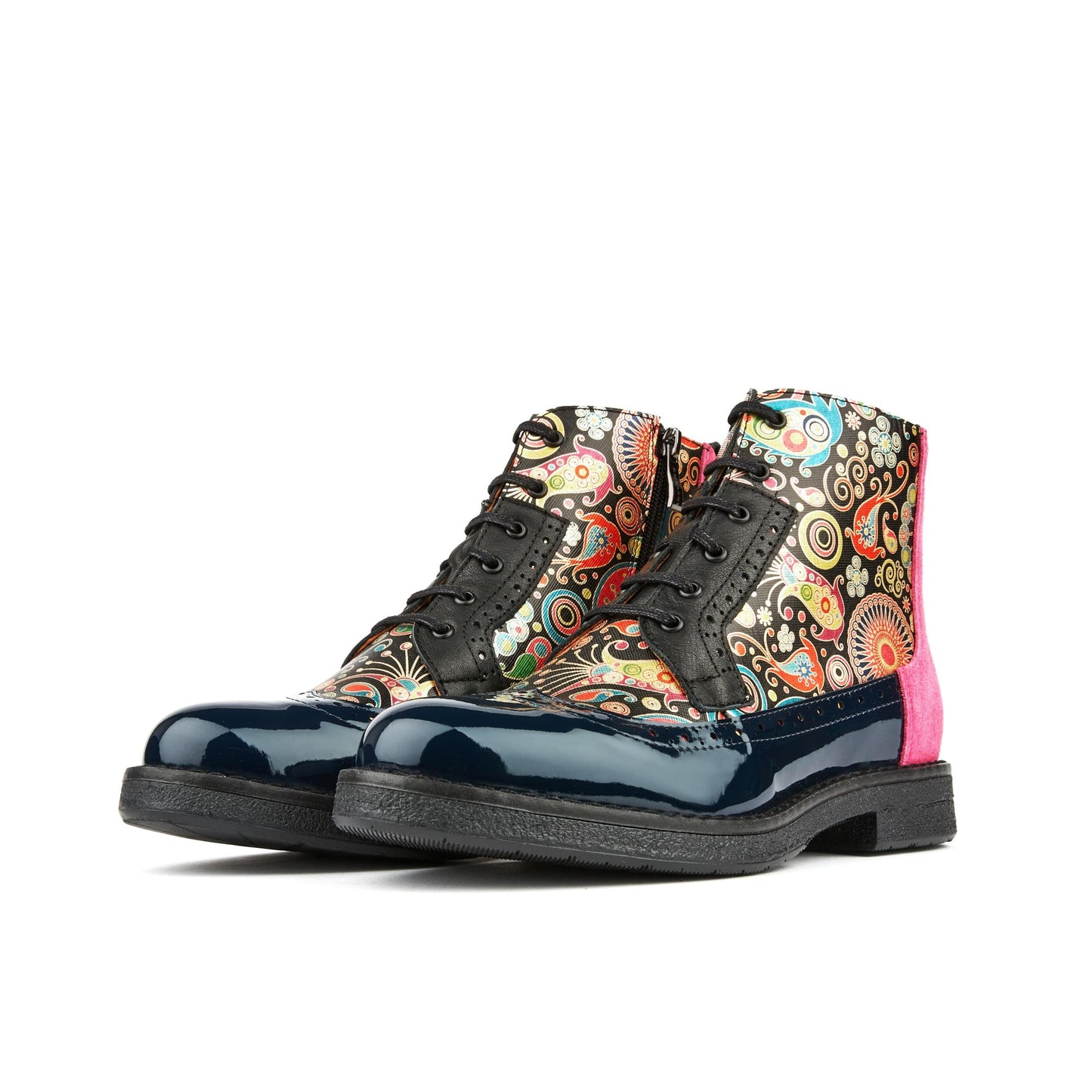 Hatter - Navy Pink Ankle Boots Embassy London