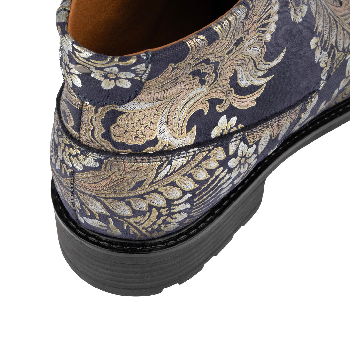 Laviva - Blue & Silver Paisley Womens Ankle Boots Embassy London