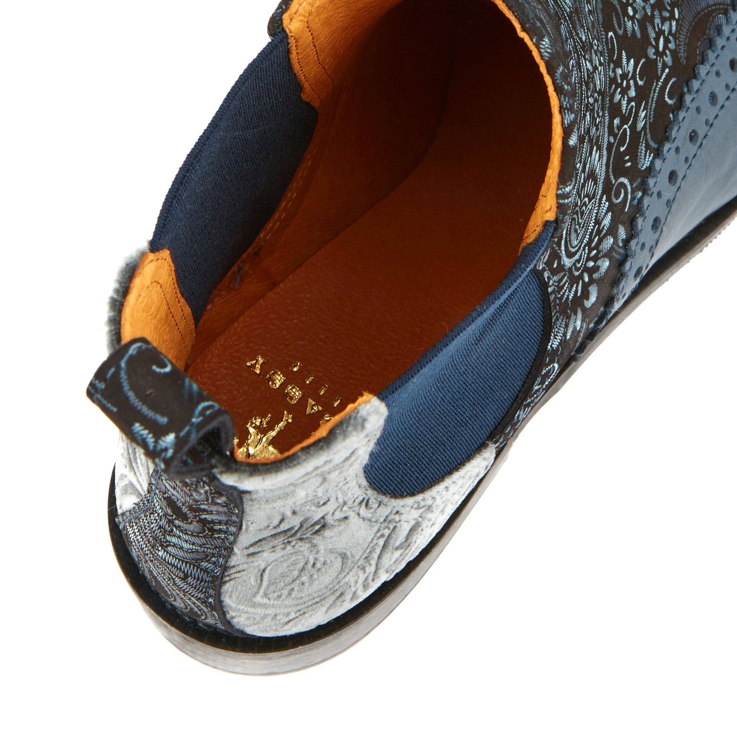 Mamacita - Silver Paisley & Black Womens Ankle Boots Embassy London