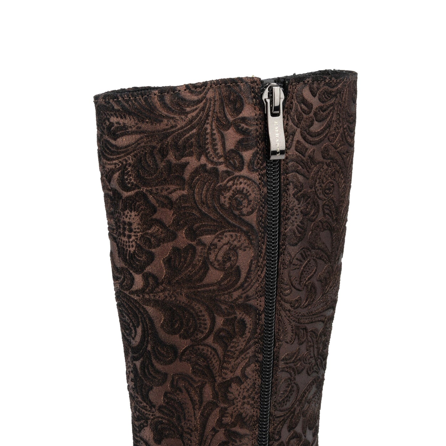 Leticia - Burgundy Floral Emboss Womens Tall Boots Embassy London