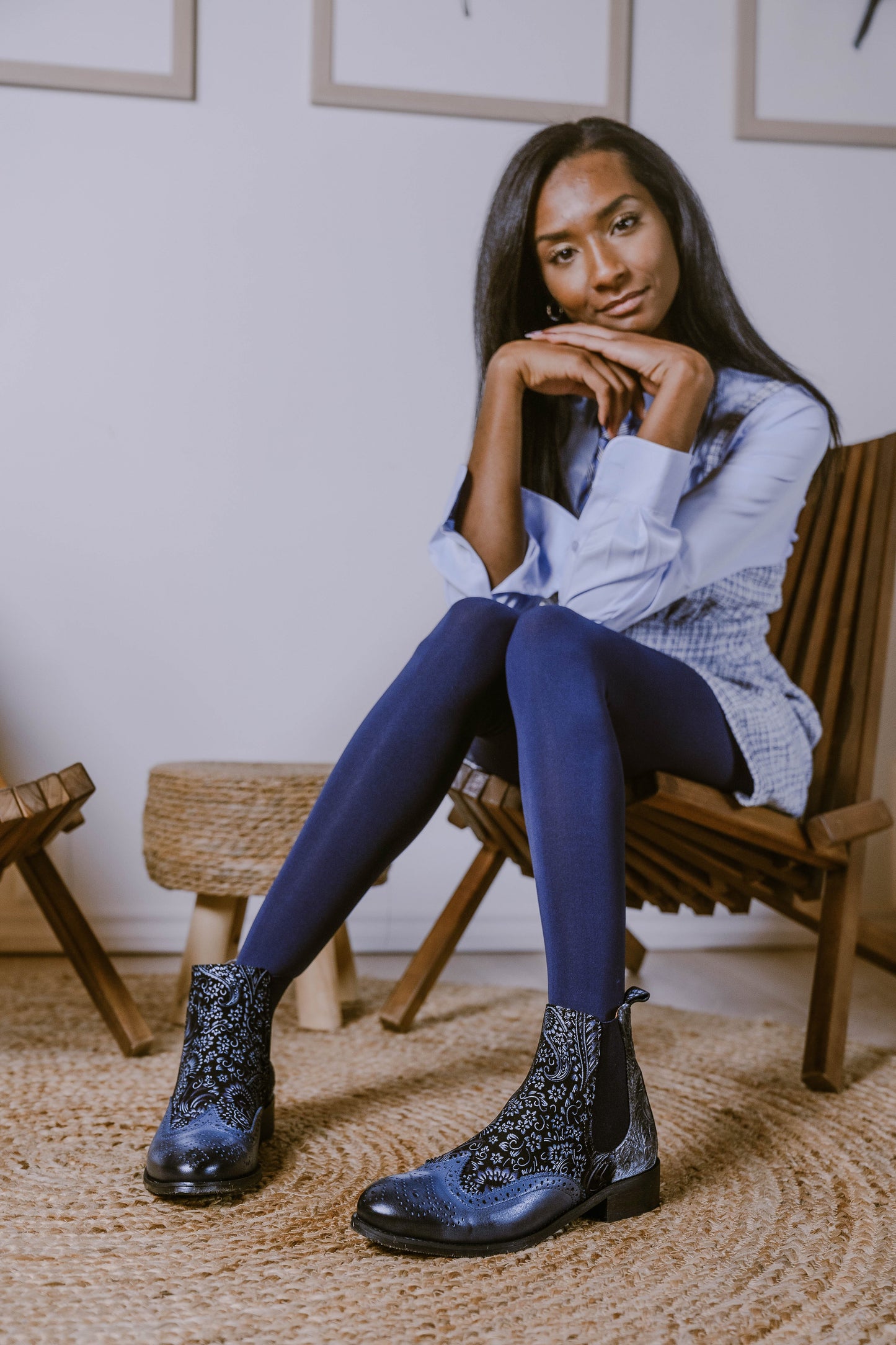 Mamacita - Silver Paisley & Black Womens Ankle Boots Embassy London