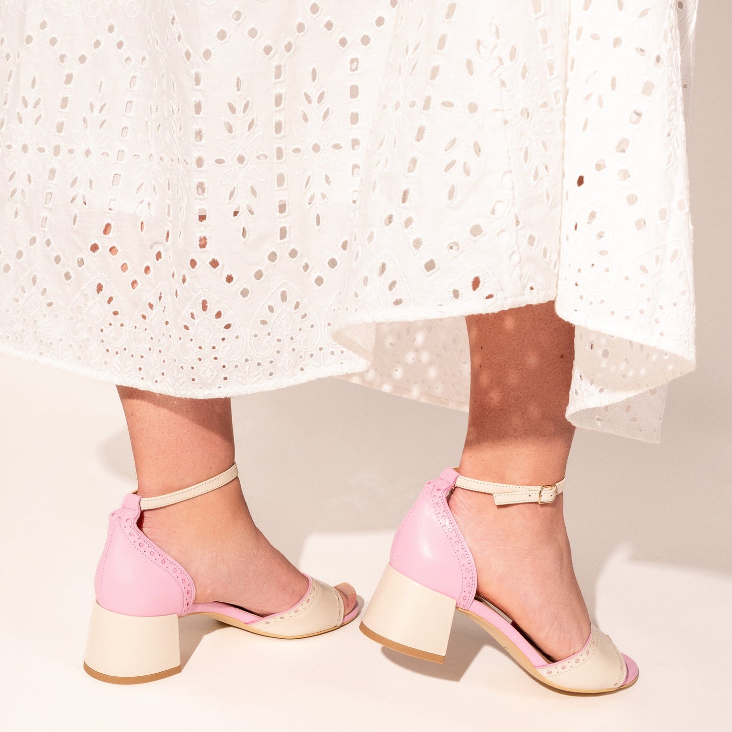 Croupier - Pink & White Pastel Womens Heels Embassy London