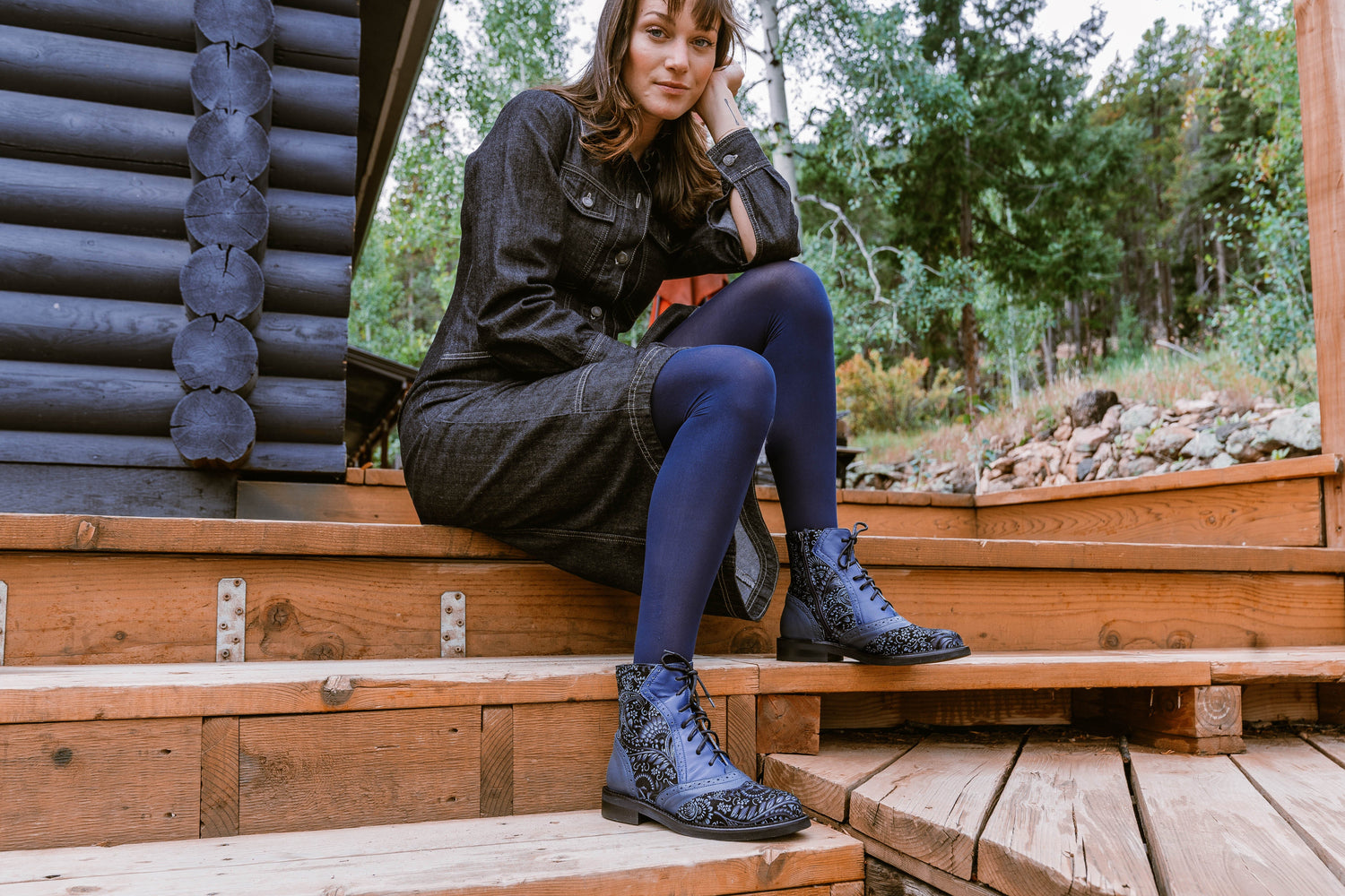 Brick Lane Boots - Blue Multi Womens Ankle Boots Embassy London