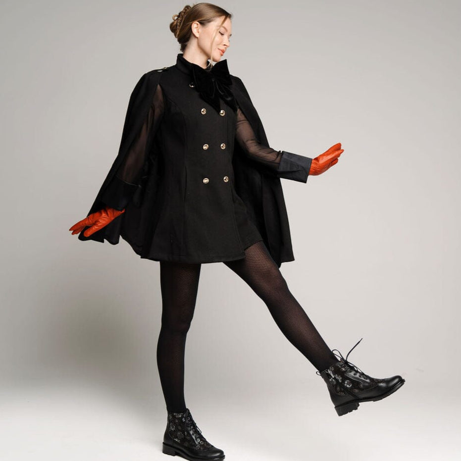 Milliner - Black Emboss Womens Ankle Boots Embassy London