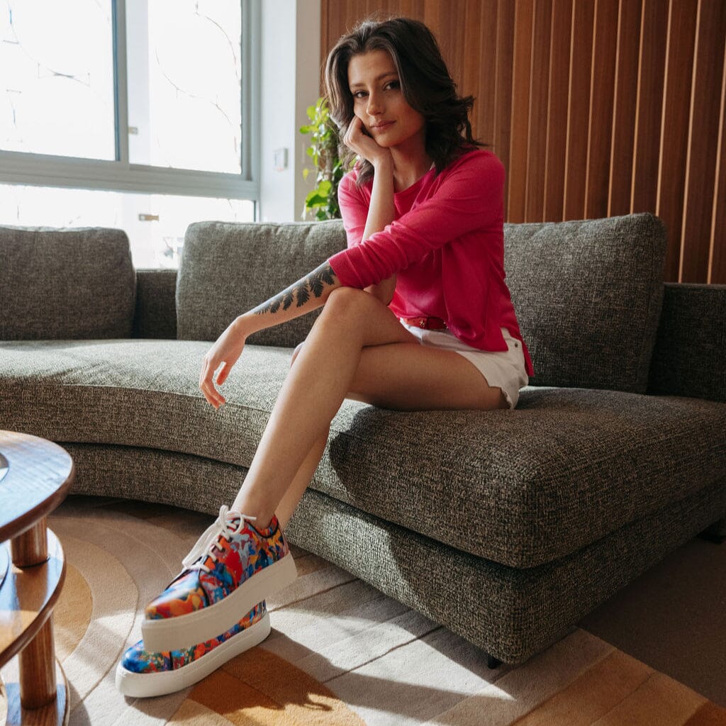 Camila - Watercolours Womens Designer Sneakers Embassy London