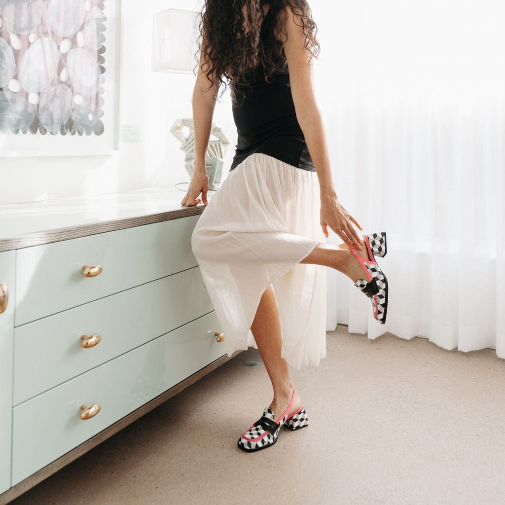 Diana - Black & White Cubics Womens Heels Embassy London